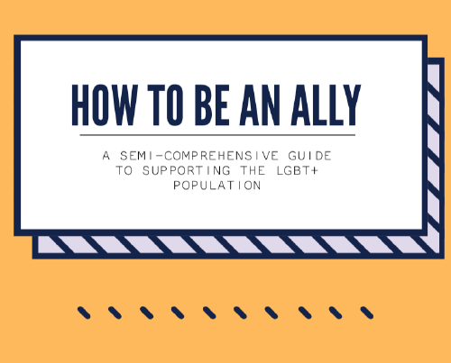 Navy next on a white background reads "How to be an ally."